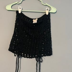 Love Sense crochet skirt in black.